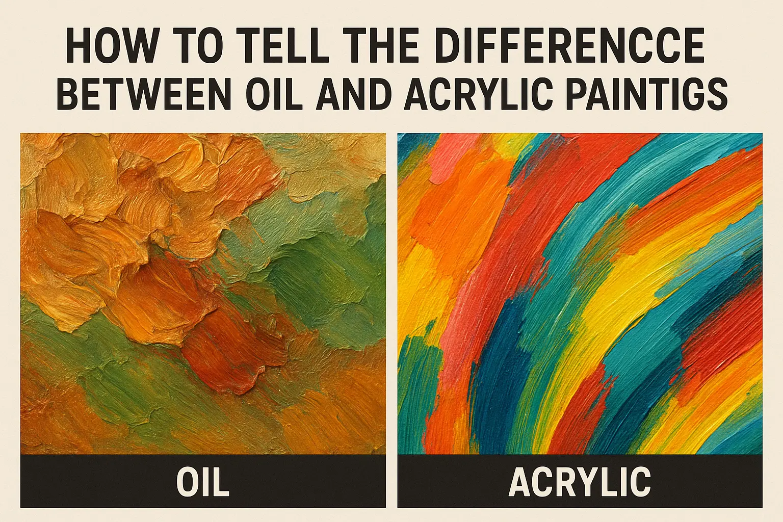 how to tell the difference between oil and acrylic paintings